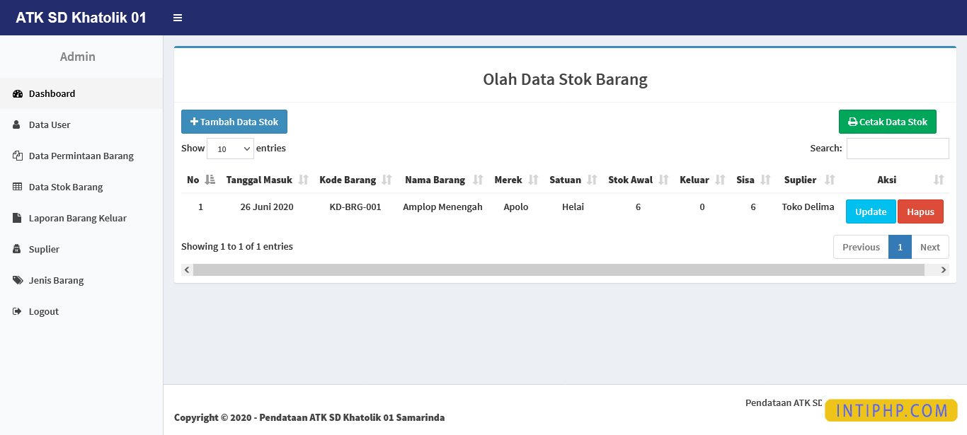 Source Code Project Aplikasi Barang Masuk Dan Keluar ATK PHP Mysqli ...