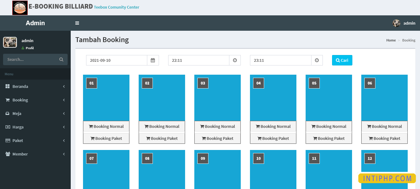 Project Source Code E-booking Billiard Dengan Php Mysqli - INTI PHP
