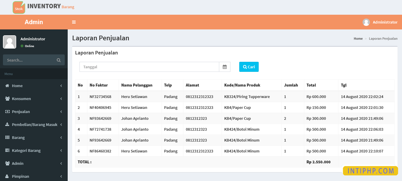Source Code Inventory Barang Untuk Pengelolaan Barang Pada Gudang ...