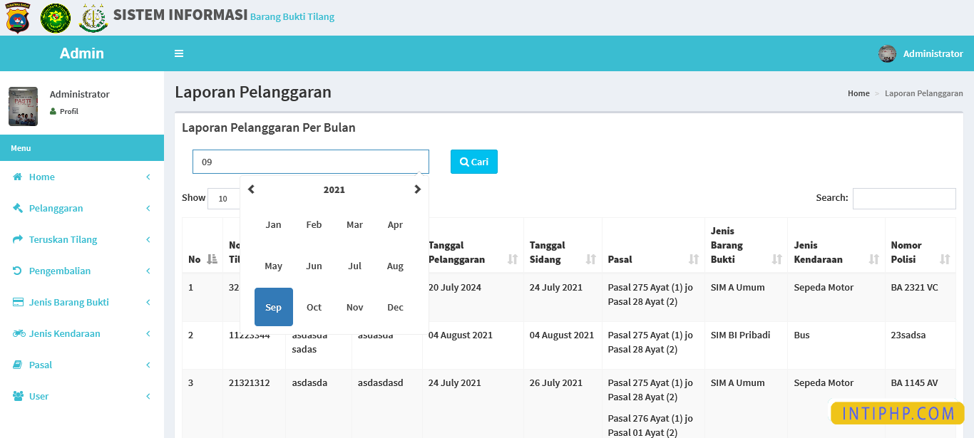 Source Code Php Sistem Informasi Tracking E-tilang Dengan Login 3 ...
