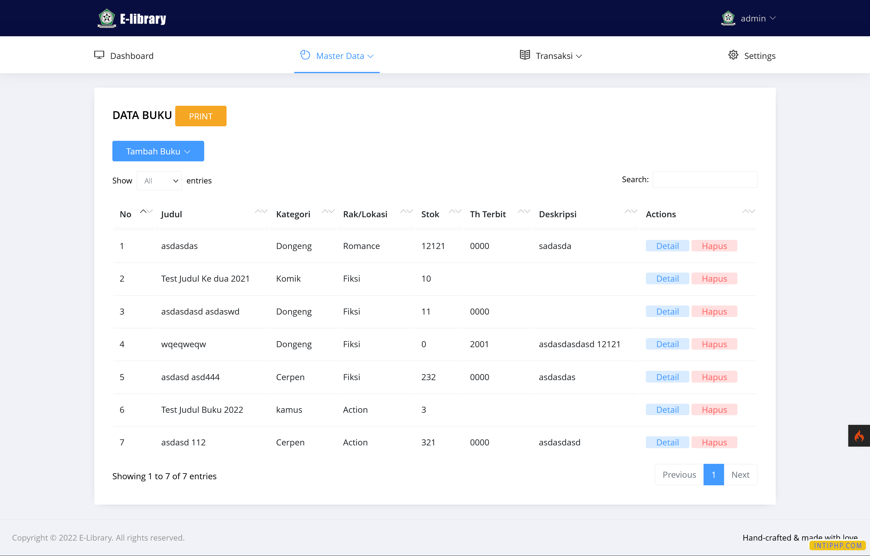 Source Code Perpustakaan Atau E-library Dengan Codeigniter 4 - INTI PHP