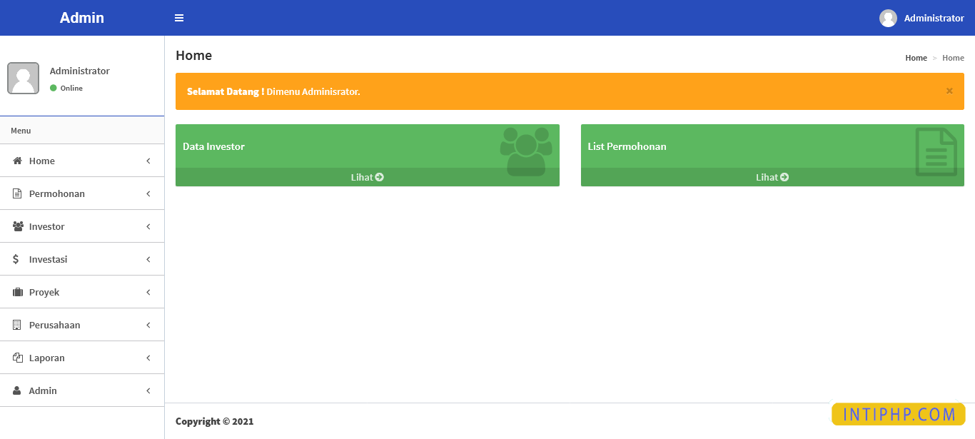 Source Code Project Php Investor Dibuat Dengan Php Mysqli - INTI PHP