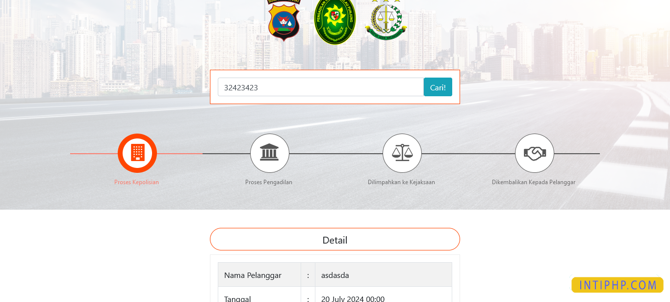 Source Code Php Sistem Informasi Tracking E-tilang Dengan Login 3 ...