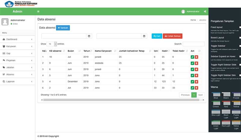 Web Aplikasi Pengolahan Gaji Karyawan Sekolah Dengan Codeigniter Inti Php