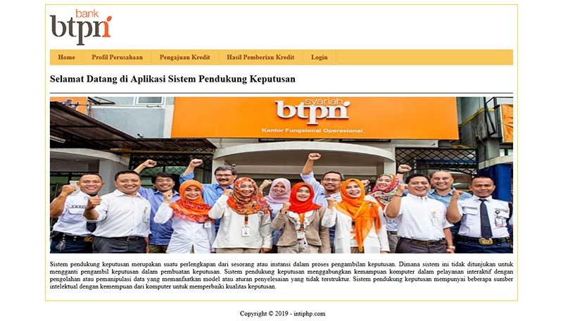 Project Php Mysql  Sistem Pendukung Keputusan Pemberian Kredit