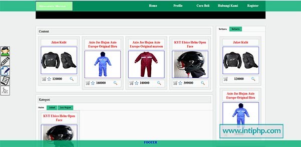 E-commers Penjualan Aksesoris Motor Php Mysql Gratis