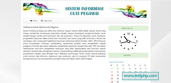 Project Sistem Informasi Cuti Pegawai Berbasis Web Gratis