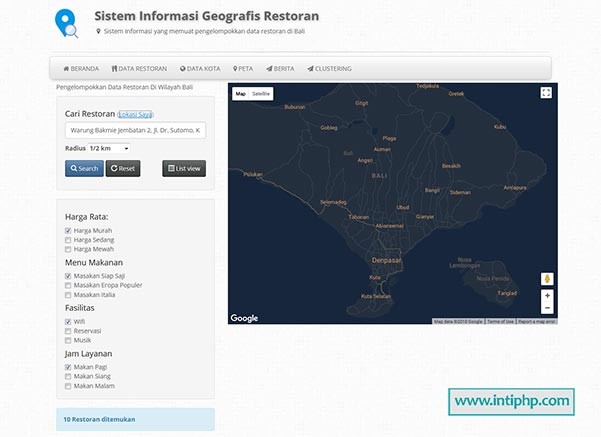 Download Sistem Informasi Geografis Lokasi Restoran Php Mysql Gratis