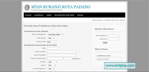 Sistem Informasi Peneriamaan Siswa Berbasis Web Gratis
