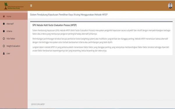 Sistem Pendukung Keputusan Pemilihan Kayu Kruing Dengan Metode MFEP