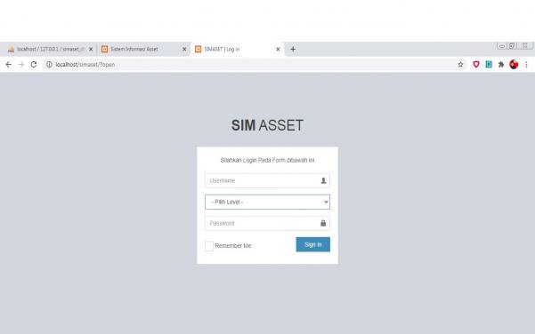 Sistem Informasi Manajemen Aset (SIM ASET) Support Barcode Reader